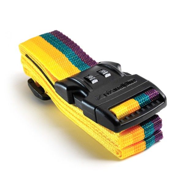 Koffergurt mit Zahlenschloss - Breite 3,75cm - farbige Streifen